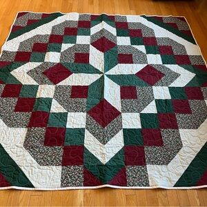 New Handmade Patchwork Quilt. Bedspread or large throw 68x69” Cottagecore